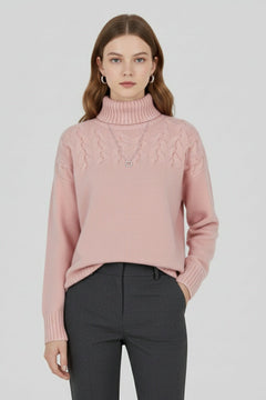Montserrat | Jersey de Punto con Cuello Alto Mujer Trenzas Oversize