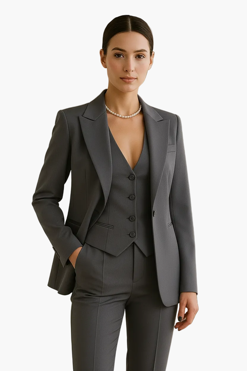 Montserrat | Traje de Chaqueta de 3 Piezas con Chaleco Mujer Elegante