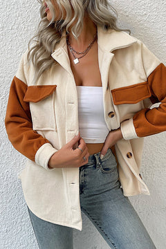 Naia | Chaqueta Borreguito Mujer Bicolor con Bolsillos