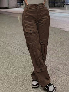 Naia | Pantalón Cargo de Polipiel Mujer Cintura Alta