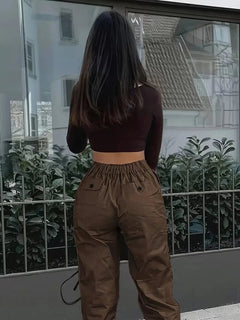 Naia | Pantalón Cargo de Polipiel Mujer Cintura Alta
