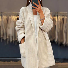 Nerea | Jersey de Punto de Lana Oversize Mujer Bolsillos