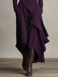 Nerea | Vestido Largo de Invitada Invierno Mujer Cuello Alto Drapeado