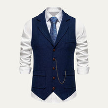 Nicolás | Chaleco de Tweed Hombre Espiga Solapa Entallado