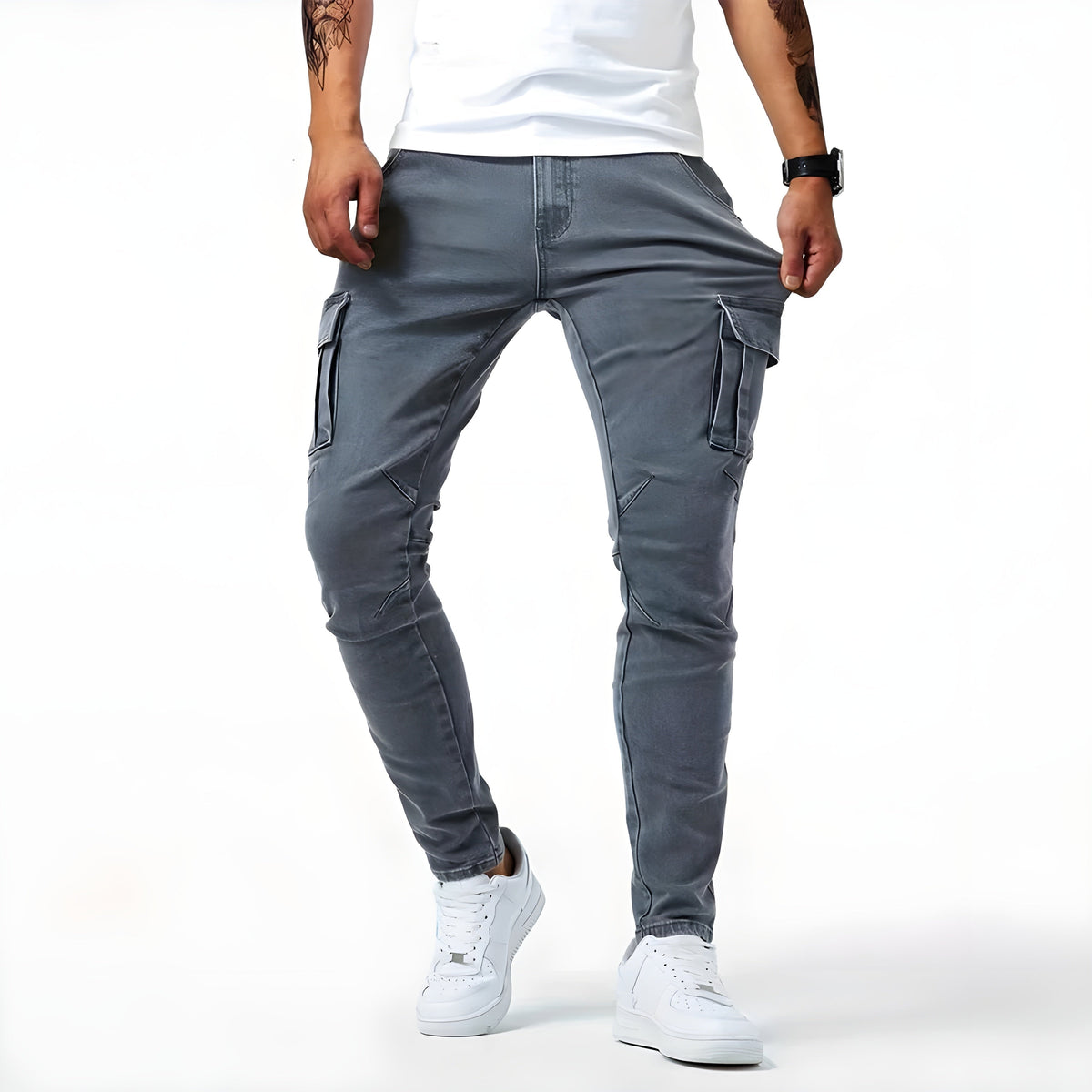 Nicolás | Pantalón Cargo Slim Fit Hombre Múltiples Bolsillos