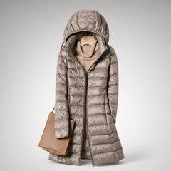 Noelia | Chaqueta de Plumas Larga Mujer con Capucha Acolchada