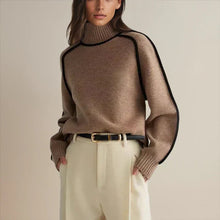 Noelia | Jersey de Rayas Cuello Alto Mujer Oversize Manga Larga