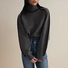 Noelia | Jersey de Rayas Cuello Alto Mujer Oversize Manga Larga