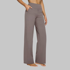 Noelia | Pantalón de Jersey de Pierna Ancha Mujer Cintura Alta