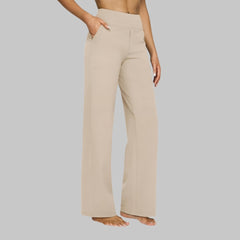 Noelia | Pantalón de Jersey de Pierna Ancha Mujer Cintura Alta