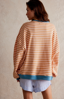 Noelia | Sudadera a Rayas Oversize Mujer Cuello Redondo Manga Larga