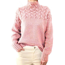 Nuria | Jersey de Punto Trenzado Cuello Alto Mujer Manga Larga
