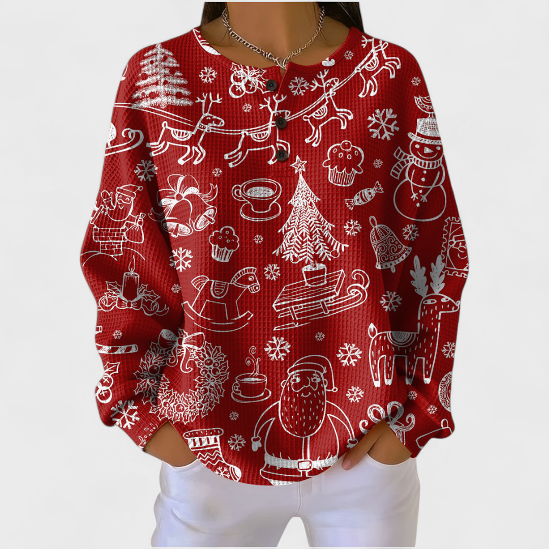 Nuria | Women's Christmas Print Long Sleeve Sweatshirt