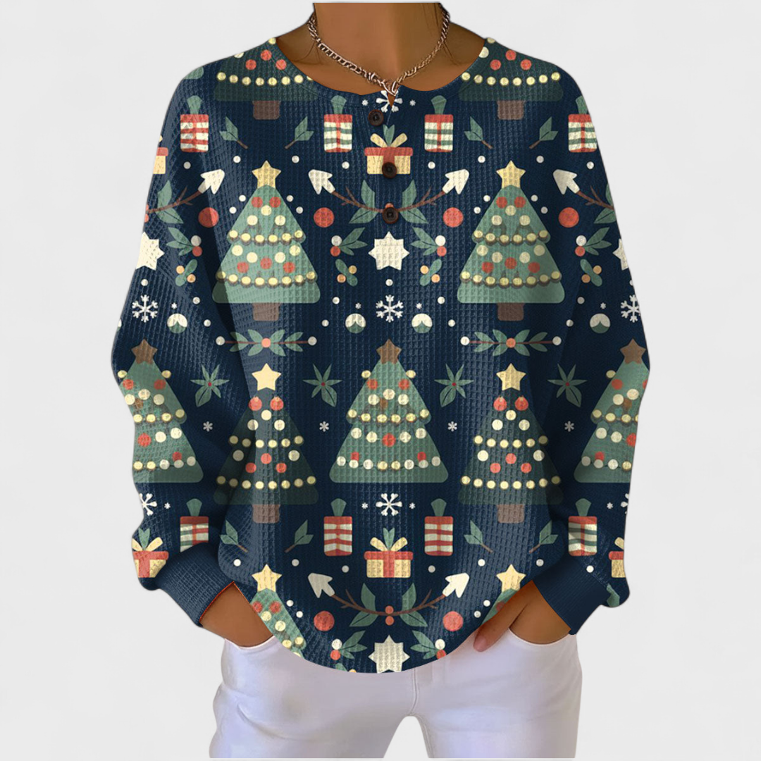 Nuria | Women's Christmas Print Long Sleeve Sweatshirt