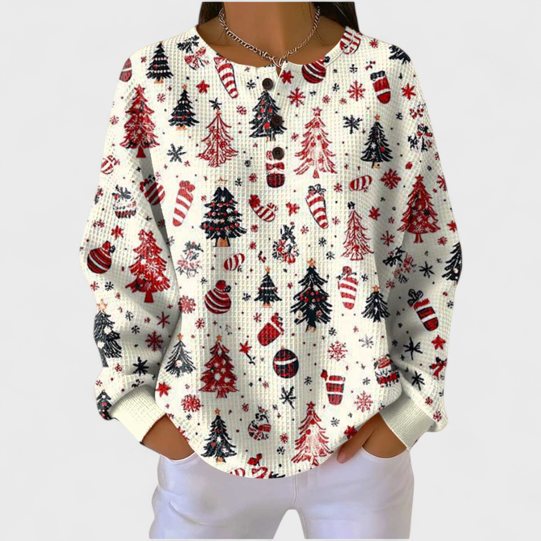 Nuria | Women's Christmas Print Long Sleeve Sweatshirt