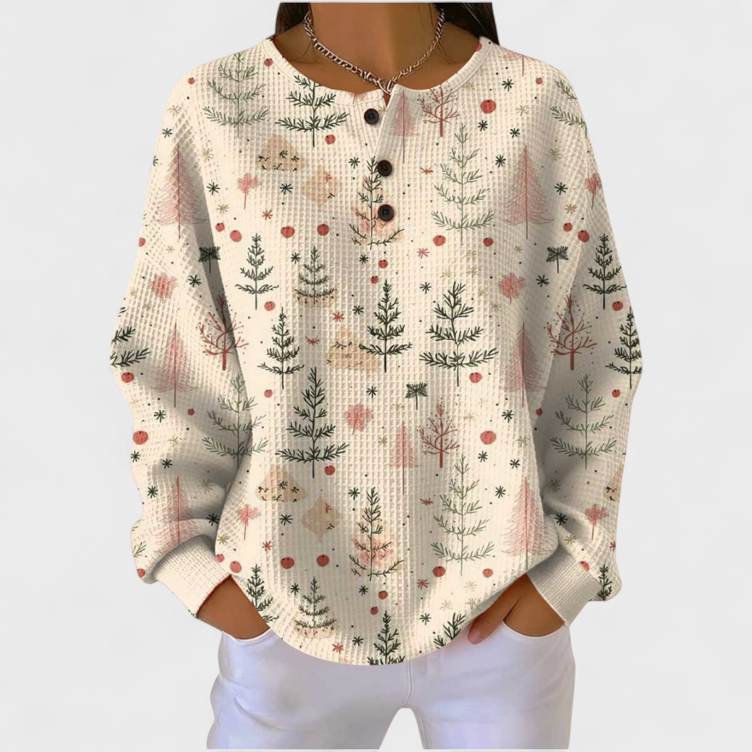 Nuria | Women's Christmas Print Long Sleeve Sweatshirt