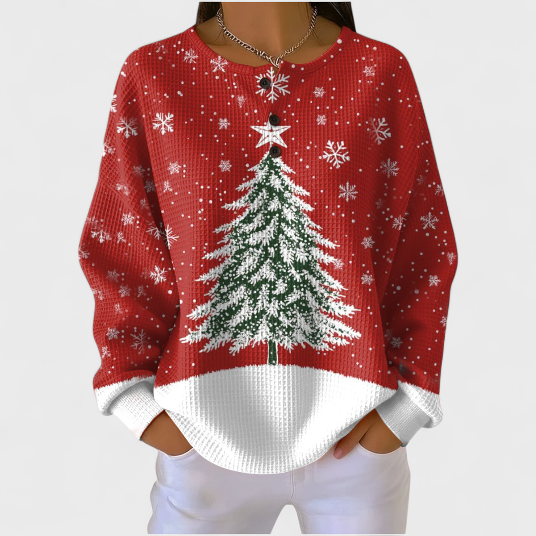 Nuria | Women's Christmas Print Long Sleeve Sweatshirt