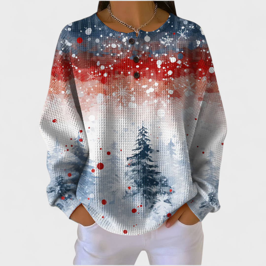 Nuria | Women's Christmas Print Long Sleeve Sweatshirt