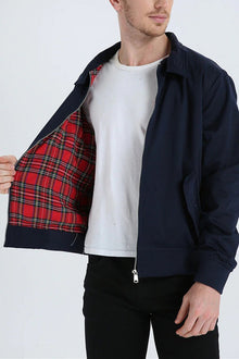 Oriol | Chaqueta Harrington Hombre Forro Tartán Cremallera