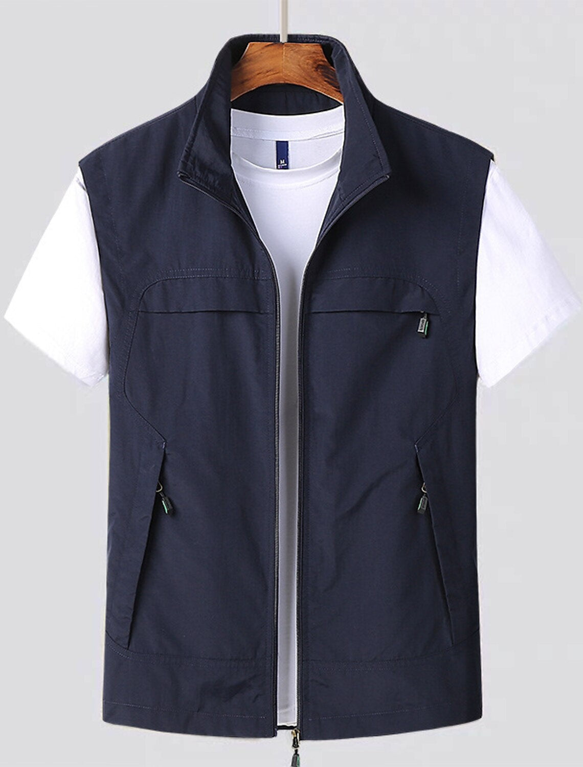 Óscar | Gilet Ligero Hombre Cuello Alto Bolsillos con Cremallera