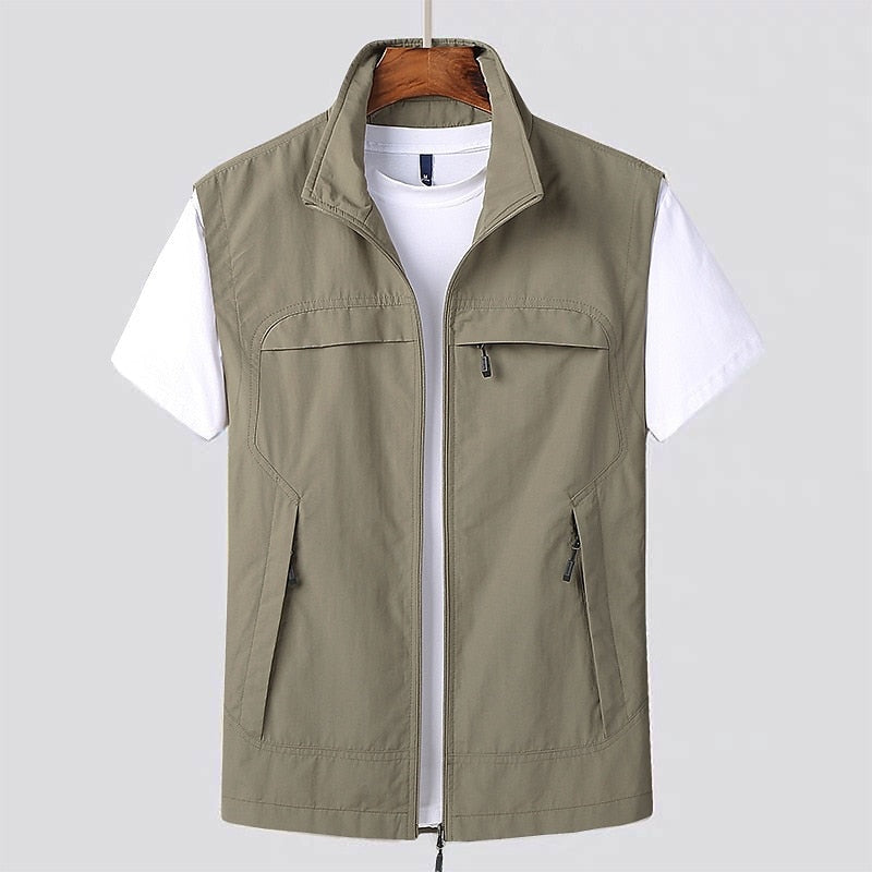 Óscar | Gilet Ligero Hombre Cuello Alto Bolsillos con Cremallera