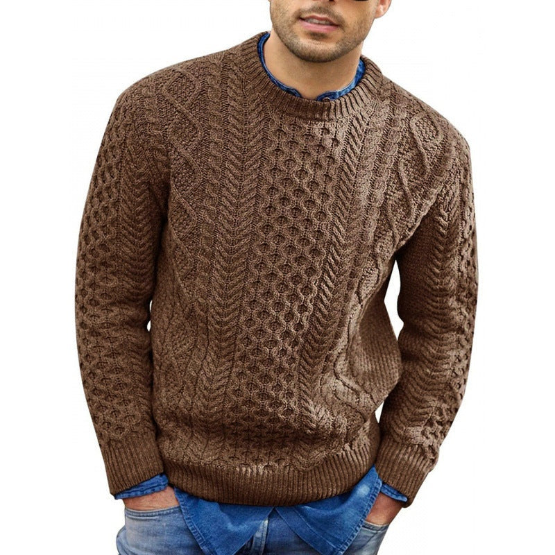 Óscar | Jersey de Punto Cuello Redondo Hombre Trenzado