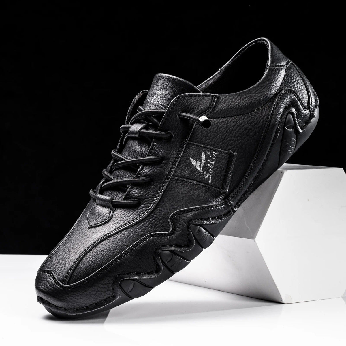 Óscar | Zapatos de Cuero Casual Hombre Cordones Suela Ondulada