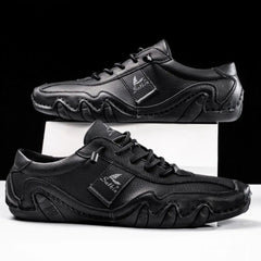 Óscar | Zapatos de Cuero Casual Hombre Cordones Suela Ondulada