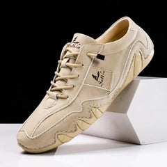 Óscar | Zapatos de Cuero Casual Hombre Cordones Suela Ondulada