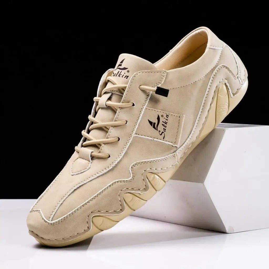 Óscar | Zapatos de Cuero Casual Hombre Cordones Suela Ondulada