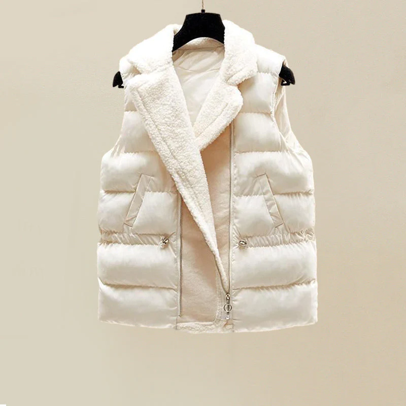 Pablo | Conjunto de Punto Cuello Alto con Chaleco Acolchado Mujer Pantalón Pierna Ancha