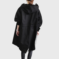 Paloma | Parka Impermeable Larga Mujer con Capucha Corte Amplio