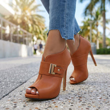 Paloma | Stilettos Tacón de Aguja Peep Toe Mujer Hebilla