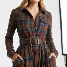 Paloma | Vestido Largo de Invitada Invierno Mujer Manga Larga Cuadros