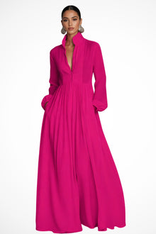 Paloma | Vestido Largo de Novia Sencillo Mujer Manga Larga Gasa