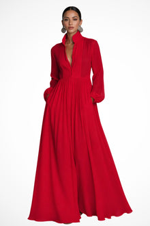 Paloma | Vestido Largo de Novia Sencillo Mujer Manga Larga Gasa