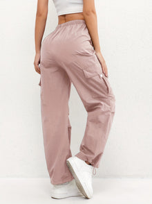 Pantalones Cargo Mujer Cintura Elástica Bajos Ajustables