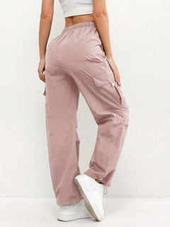 Pantalones Cargo Mujer Cintura Elástica Bajos Ajustables
