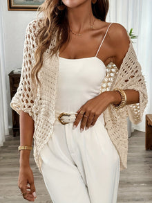 Patricia | Jersey Fino de Crochet Mujer Calado Manga Murciélago