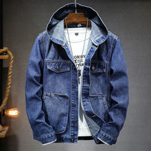 Pau | Chaqueta Vaquera con Capucha Hombre Denim Bolsillos