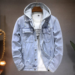 Pau | Chaqueta Vaquera con Capucha Hombre Denim Bolsillos