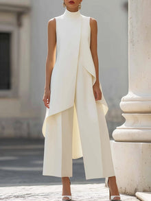 Pilar | Conjunto Elegante de Cuello Alto Asimétrico Mujer