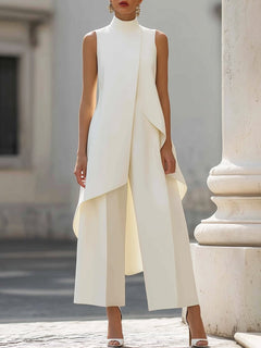 Pilar | Conjunto Elegante de Cuello Alto Asimétrico Mujer