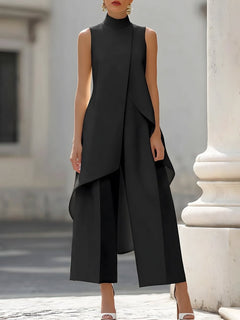 Pilar | Conjunto Elegante de Cuello Alto Asimétrico Mujer