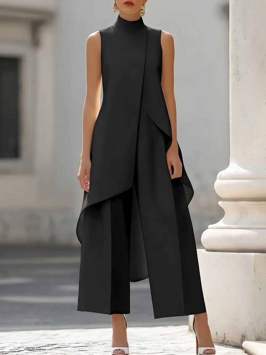 Pilar | Conjunto Elegante de Cuello Alto Asimétrico Mujer