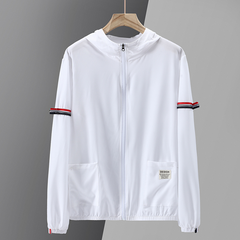 Pol | Varsity Jacket Hombre con Capucha Rayas Manga