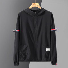 Pol | Varsity Jacket Hombre con Capucha Rayas Manga