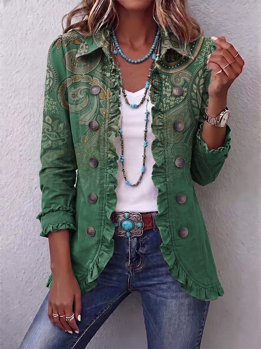 Raquel | Women's Animal Print Denim Jacket with Pockets