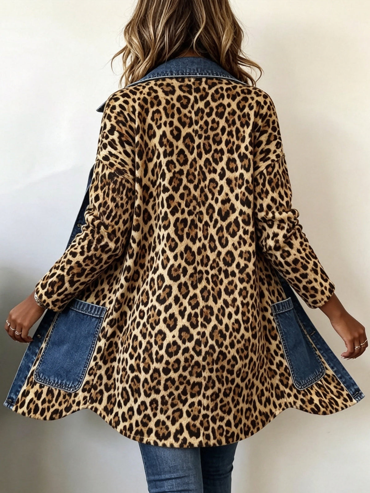 Raquel | Women's Animal Print Denim Jacket with Pockets