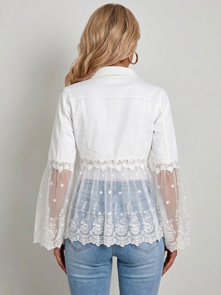 Raquel | Women's Animal Print Denim Jacket with Pockets